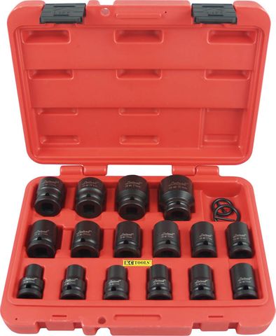 16 Piece Metric x 1/2-Inch Drive Standard Impact Socket Set