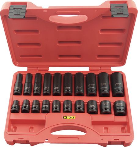 20 Piece AF x 1/2-Inch Drive Standard and Deep Impact Socket Set