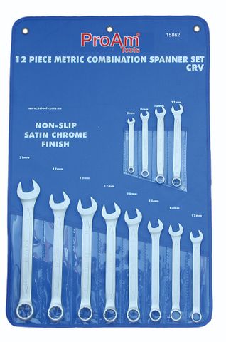 12 Piece Combination Spanner Set - AF 1/4" - 15/16"