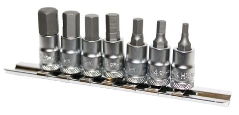 7 Piece 1/4” Driveive Metric In-Hex Socket Set