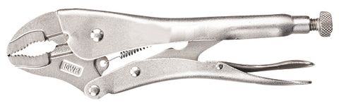 250mm Locking Pliers - Curved Jaw With Cutter