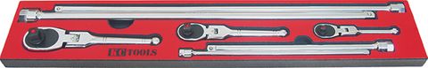 564 x 113 x 22mm Foam Insert & 7 Piece Extension & Flex Head Ratchets