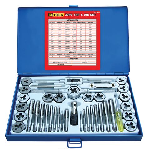 40 Piece Tap & Die Set Metric 3mm - 12mm