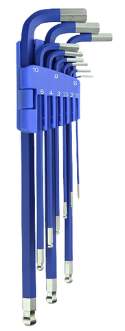 9 Piece Extra Long Metric Ball Point Hex Key Set