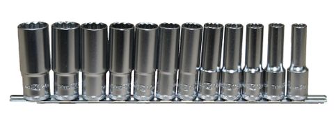 12 Piece 1/2” Drive Deep Socket Set - Metric