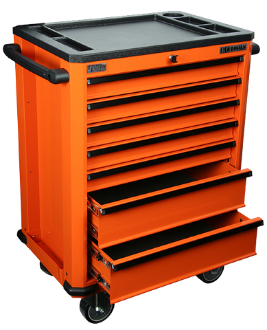Premium 7 Drawer Roll Cabinet (Orange) - 712 x 472 x 986