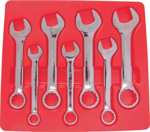 7 Piece Combination Spanner Set -10mm - 19mm Extra Short