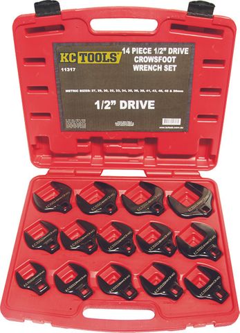 14 Piece Metric x 1/2-Inch Drive Impact Crows Foot Spanner Set