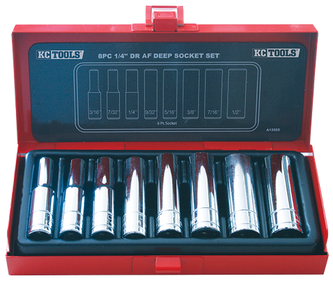 8 Piece 1/4" Drive Deep Socket Set - AF