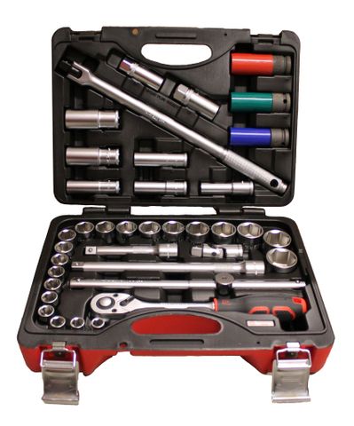 37 Piece 1/2" Drive  Metric Socket & Impact Socket Set