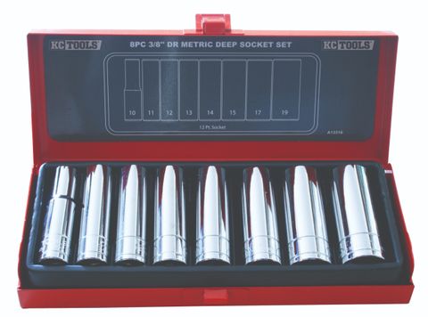 8 Piece 3/8" Drive Deep Socket Set -Metric