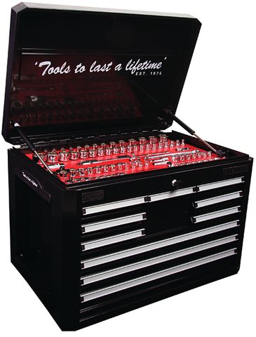 Premium 10 Drawer Full Depth Tool Box (Black - 712 x 472 x 497
