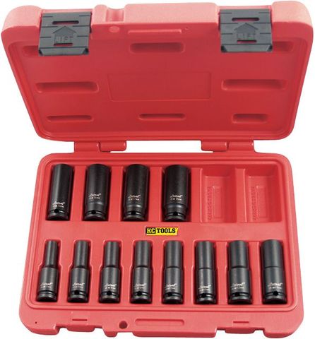 12 Piece Metirc x 1/2-Inch Drive Deep Impact Socket Set