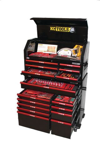 322 Piece AF & Metric Tool Kit - 6 Drawer Wide Tool Box & 10 Drawer Wide Roll Cabinet