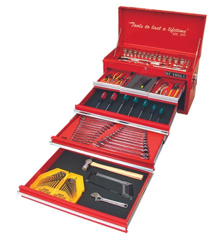 218 Piece AF & Metric Tool Kit - 6 Drawer Tool Box