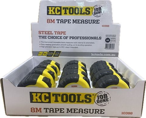 Tape Measure Dual Scale 8M (25mm Wide) - Counter Pack of 12