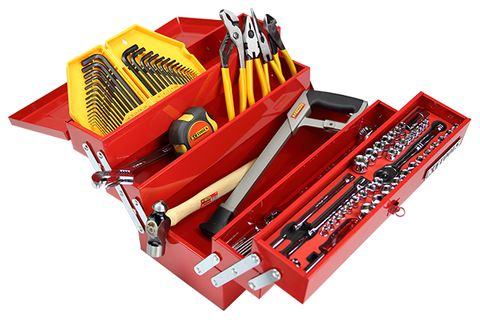 115 Piece AF & Metric Tool Kit - 5 Tray Canterlever Tool Box