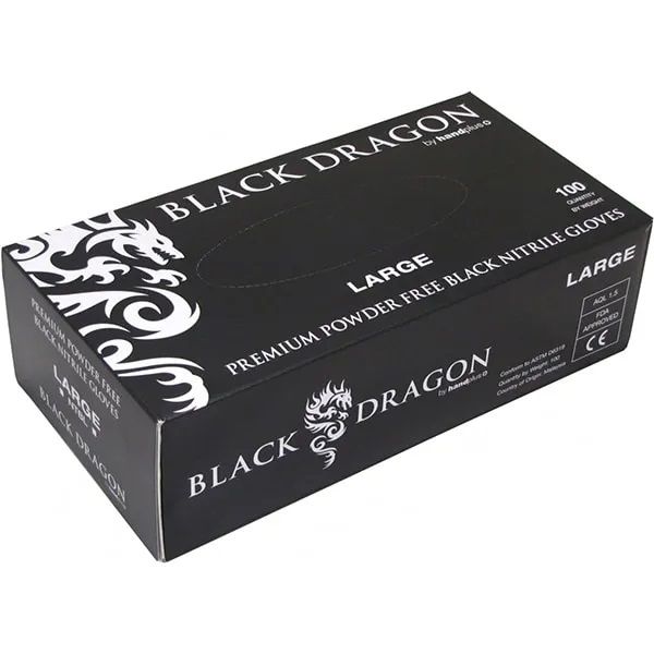 Black Dragon Nitrile Gloves P/F  XL