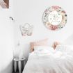 Round Timber Wall Art 60cm Vintage Floral HOME