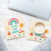 Ceramic Coaster 4pc Sq Gift Box Teachers LOVE