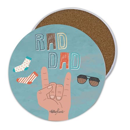 Ceramic Coaster Rd 4pc Gift Box Fathers Day RAD