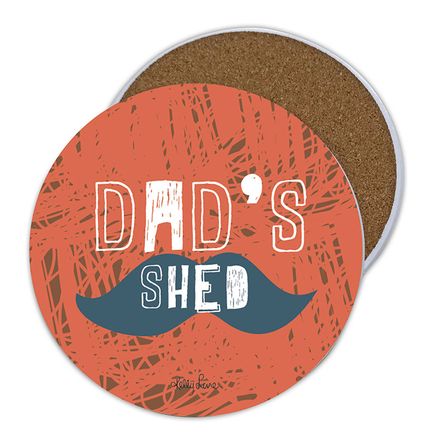 Ceramic Coaster Rd 4pc Gift Box Fathers Day SHED