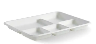 5 COMPARTMENT TRAY PLANT FIBRE 312x216 500/CTN **ORDER IN**