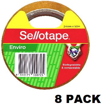 CELLULOSE SELLOTAPE 18mm 8ROLL/PACK 12PK/CTN