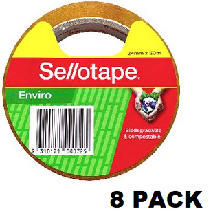 CELLULOSE SELLOTAPE 18mm 8ROLL/PACK 12PK/CTN