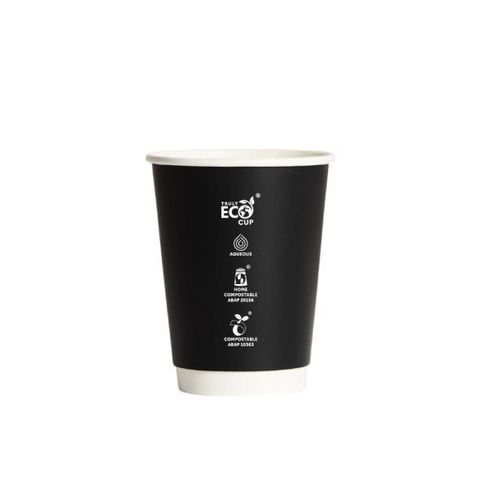 12oz BLACK TRULY ECO D/WALLCUP 25PK 20PKS/CTN