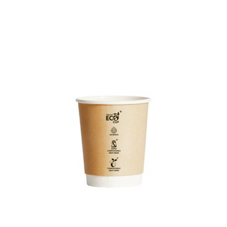 8oz KRAFT TRULYECO D/WALL CUP 25PK 20PKS/CTN