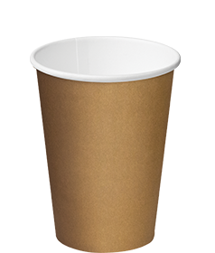 12oz BROWN SINGLE WALL CUP C/AWAY 50PK 20PKS/CTN