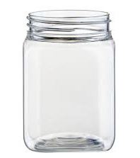 200ml PET SQUARE  JAR 300/CTN PLUS 53mm PLASTIC CAP 1/ON (P)