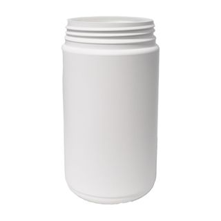 1lt PLASTIC ROUND JARS WHITE SUITS 95MM LID 1/ONLY  120/CTN