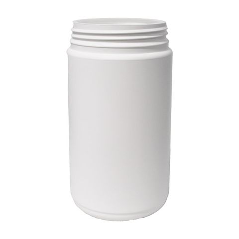 1lt PLASTIC ROUND JARS WHITE SUITS 95MM LID 1/ONLY  120/CTN