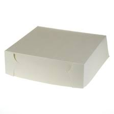WHITE CAKE BOX10x10x2.5 100/PK