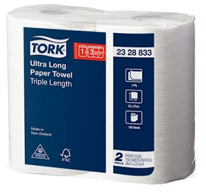 TORK KITCHEN ROLL WIPE 156 SHEET 2/ROLL 4PK/CTN