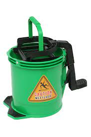 MOP BUCKET GREEN 15lt PLASTIC WITH CASTERS 1/ONLY