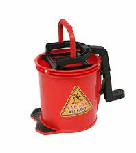 MOP BUCKET RED15lt PLASTIC WITH CASTERS 1/ONLY