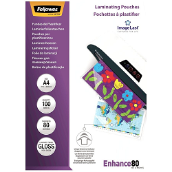 LAMINATING POUCHES A4 303x216 80 MICRON 100/PK