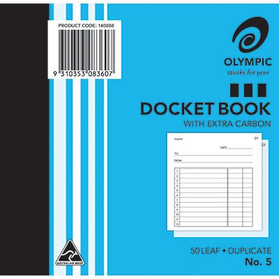 DOCKET BOOK No5DUPLICATE CARBON 100 LEAF 1/ONLY