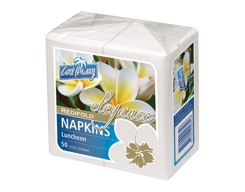 NAPKIN LUNCH R/FOLD WHITE ELEGANCE 50/PK 20PKS/CTN