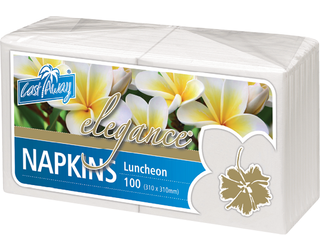 NAPKIN LUNCH 2PLY WHITE ELEGANCE 100/PK 10PKS/CTN