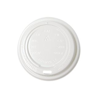 LID PLASTIC WHITE 90mm HOT CUP TRIWALL 50/PK 20PKS/CTN