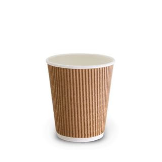 8oz BROWN TRI WAL CUP (90mm) 25PK  20PKS/CTN