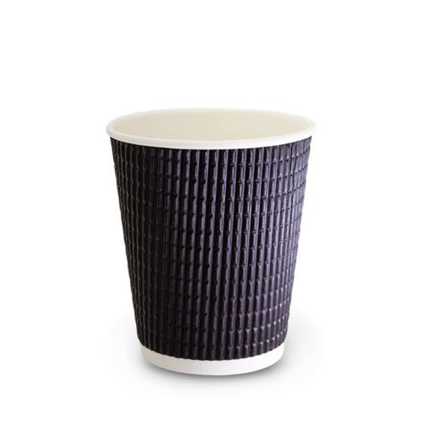 12oz BLACK TRIWALL CUP (90mm) 25/PK 20PKS/CTN