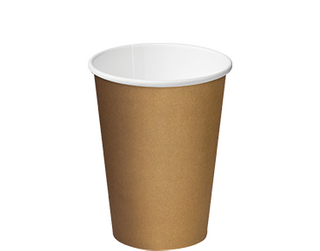 12oz BROWN SINGLE WALL CUP C/AWAY 50/PK 20PKS/CTN