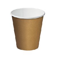 8oz BROWN SINGLE WALL CUP C/AWAY 50/PK  20PKS/TN