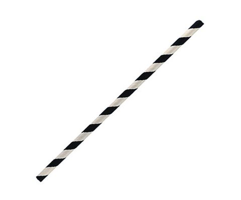 PAPER STRAWS REGULAR BLACK/ WHITE 250/PK 10PKS/CTN