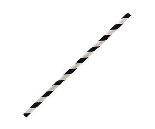 PAPER STRAWS REGULAR BLACK/ WHITE 250/PK 10PKS/CTN